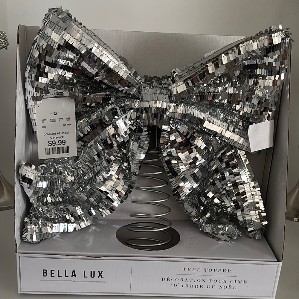Bella Lux Silver Sequin Tree Topper